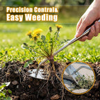 3 Pack Heavy Duty Stainless Steel Weed Puller Tools 4 Tooth V Head Manual Hand Weeder for Dandelions, Thistles Deep Roots, Manual Garden Weed Removal Tools for Lawn, Yard and Flower Beds