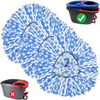 Spin Mop Head Replacements Compatible with Ocedar RinseClean 2 Tank System,Mop Head Refill Replacement for O-cedar 2 Tank System - Easy to Replace,100% Microfiber, All Hard-surfaced Floor Clean 3 Pack