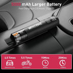 Car Vacuum, 12000Pa 2-in-1 Cleaner & Tire Inflator 150PSI, 60W Brushless Motor, Cordless Handheld Vacuum & Air Pump with Pressure Gauge, LED Light, Multi-Nozzles for Car, Home, Office