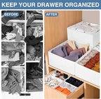 Criusia Drawer Organizer Clothes 12 Pack - Fabric Closet Organizers and Storage for Nursery Organization - Dresser Drawer Dividers for Baby Clothes/Socks/Underwear/Bras - College Dorm Room Essentials