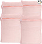 4-Piece Pink Medium Durable Organic Cotton Mesh Laundry Bags with Sturdy Zippers and Breathable Mesh are Delicate Laundry Bags for Underwear, Clothes, Pants and Socks