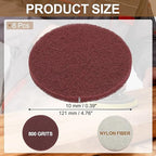 uxcell 8Pcs Scrubber Scouring Pad, 5 Inch 800 Grits Drill Power Brush Hoop and Loop Scrub Pads Discs Polishing Pad for Household Furniture Automotive Cleaning, Dark Red