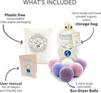 Friendsheep Wool Dryer Balls, Organic Reusable Fabric Softener Alternative for Laundry, Handmade, Fair Trade, Hypoallergenic, Eco-Friendly, Plastic-Free (6 Pack XL - Lavender Bliss)