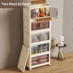 28 Qt Plastic Storage Bins with Lid, Collapsible Closet Organizer and Drawers, Stackable Storage Containers with Wheels, 5Pack