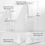 Dseap Expandable Coat Rack (Larger Version) - 24” High, Anti-Slip, Ultra Heavy Duty Wooden Accordian Wall Hanger with 10 Study Peg Hooks for Clothing Hats Jackets Bags, White