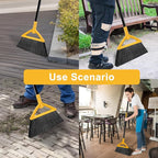 Heavy Duty Angle Broom 3 Pack - Yellow Broom for Outdoor & Indoor, Garage, Driveway, Sidewalk, Kitchen & More, Long Handle
