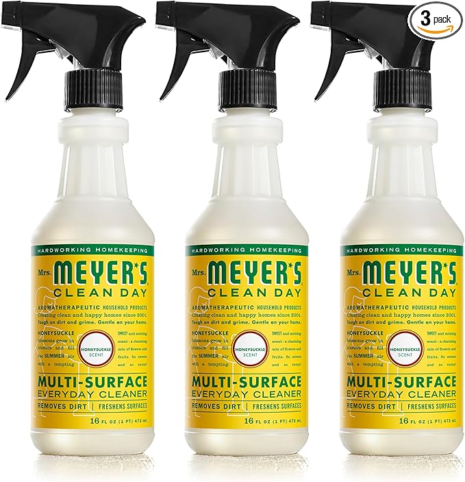 MRS. MEYER'S CLEAN DAY All-Purpose Cleaner Spray, Honeysuckle (16 Fl Oz (Pack of 3))