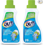 OUT ProWash Workwear Stain Remover Laundry Detergent and Odor Eliminator, Great for Work Clothes, Uniforms, Active Wear, and More, Made in the USA, 22 Ounce Bottle, 2-Pack