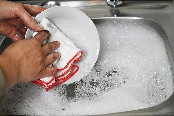 E-Cloth Wash & Wipe Dish Cloth, Microfiber Cleaning Cloth Reusable Paper Towel Alternative Cloths, Dish Towels for Drying Dishes, Glassware, Cookware and Countertops, 100 Wash Guarantee, 2 Count