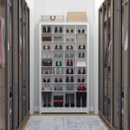 Prepac White Tall Storage Cabinet, Shoe Cabinet, Cube Storage Organizer with 40 Shoe Cubbies 13" D x 39.5" W x 72.5" H, WUSG-0011-1
