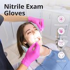 Powder-Free Nitrile Gloves, 3-mil, Disposable Nitrile Gloves, Latex-Free, Powder-Free - Pink/Fuchsia