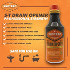 Santeen S‑T Drain Opener – Professional Strength Liquid Drain Cleaner for Sinks, Toilets & Showers – Dissolves Grease & Organic Buildup – PVC & Septic Safe – Case of 6 (32 oz)
