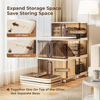 217Qt Plastic Storage Bins with Lid, Stackable Storage Bins with Wheels & Sliding Door, Collapsible Storage Box for Closet Organizers and Storage Box for Home and Office, Coffee, 4 Pack