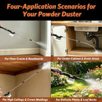 Diatomaceous Earth Powder Duster, 4.6 FT Adjustable Length Pump Applicator with Adjustable Powder Flow, Portable Dispenser & Sprayer for DE Dust Application