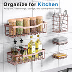 5-Pack Rustproof Stainless Steel Shower Caddy – No Drill Adhesive Bathroom Organizer with Large Capacity, Spacious Shower Shelves for Inside Shower, Kitchen & Home Decor Storage-XL Size