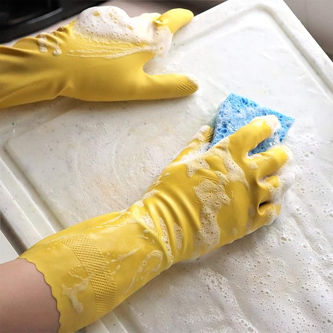 Playtex HandSaver Reuseable Rubber Cleaning Gloves (Small, 3 Pairs), Everyday Protection Reusable Household Gloves. (Pack of 3)