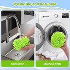 Microfiber Spin Mop Head Replacement 4 Pcs & 2 Chennile Mop Replace & 1 Scrub Brush & 1 Base Combo for Oceda RinseClean 2-Tank System,Mop Replacements Head,Machine Washable for Tub and Tile