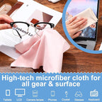 Frienda 12 Pack Large Microfiber Glass Cleaning Cloths 12 x 12 Inch Oversized Eyeglass Sunglasses Cleaning Cloths for Electronics Glasses Screens and Lenses(6 Colors)