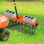 40" Tow Behind Lawn Dethatcher, Pull Behind Rake with 24 Rust-Proof Tines and Heavy Tires, Lawn Tractor Rake with Lift Handle, Tow Behind Rakes to Remove Thatch, Leaves from Large Lawn Area