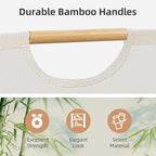 STORAGE MANIAC 2-Pack Large Laundry Hamper, 80L (21.1 Gal) Collapsible Laundry Basket with Bamboo Handles, Freestanding Waterproof Clothes Hamper for Laundry Room, Bedroom, Dorm, Towels, Toys, Beige