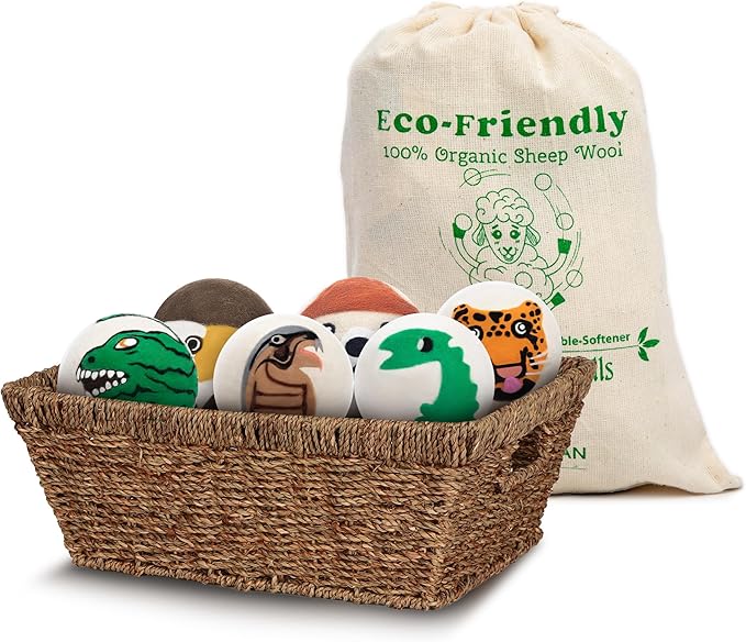 Wool Dryer Balls - Dry 1,000 Loads - 6 Pack Eco - Friendly Zero Waste - Organic Handmade in Nepal - Fair Trade by Woolygon