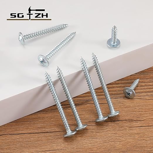#8 x 1 Inch Wood Screw 100Pcs Alloy Steel Standard Thread Truss Head Fast Self Tapping by SG TZH