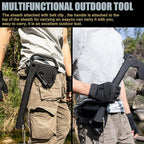 DOOM BLADE Camping Hand Axe with Sheath and Survival Gear - Lightweight Hatchet with Nested Serrated Wood Saw Knife and Magnesium Fire Starter Tools