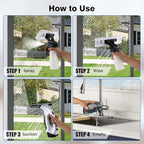 Window Vacuum Squeegee Cordless, Electric Window Cleaner Tool with Water Collection Tank, Window Cleaning Kit Shower Squeegee for Glass Doors, Windows, Mirrors, Car