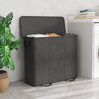 Lifewit Triple Laundry Hamper with Lid and Removable Laundry Bags, Large Collapsible 3 Dividers Dirty Clothes Basket with Handles for Bedroom Laundry Room Closet Bathroom College, 185L Black
