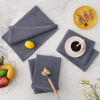 Homaxy 100% Cotton Oversized Waffle Weave Kitchen Dish Towels, Ultra Soft Absorbent Quick Drying Cleaning Towel, 20 x 28 Inches, 4-Pack, Dark Grey