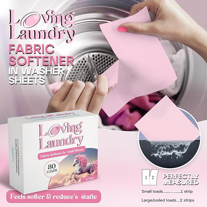 -IN WASHER Fabric Softner Sheets- No Fancy (no fragrance) Scent -Enhanced Softness- Plant Based- Softens & Removes Static Cling- Long lasting Freshness- Laundry Dryer Sheet- 80 loads