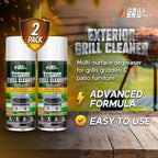 2-Pack Exterior Grill Cleaner Spray | Grill Spray & Degreaser for Outdoor Surfaces, Patio Furniture & Griddles | Anti Rust Spray for Metal Maintenance - 14.8 fl oz.