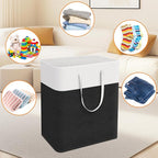 TasticTotes laundry basket 3-Pack, laundry hamper, Hamper with handles, collapsible laundry baskets, Waterproof dirty clothes hamper, Towel Storage for Home or Dorm, 100L-Black
