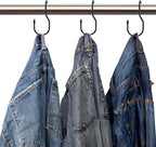 Purse Hanger for Closet, Unique Twist Design Bag Hanger Purse Hooks, 5 inch Large Size Closet Rod Hooks for Hanging Bags, Purses, Handbags, Belts, Scarves, Hats,Clothes, Pans and Pots (12 Pack Black)