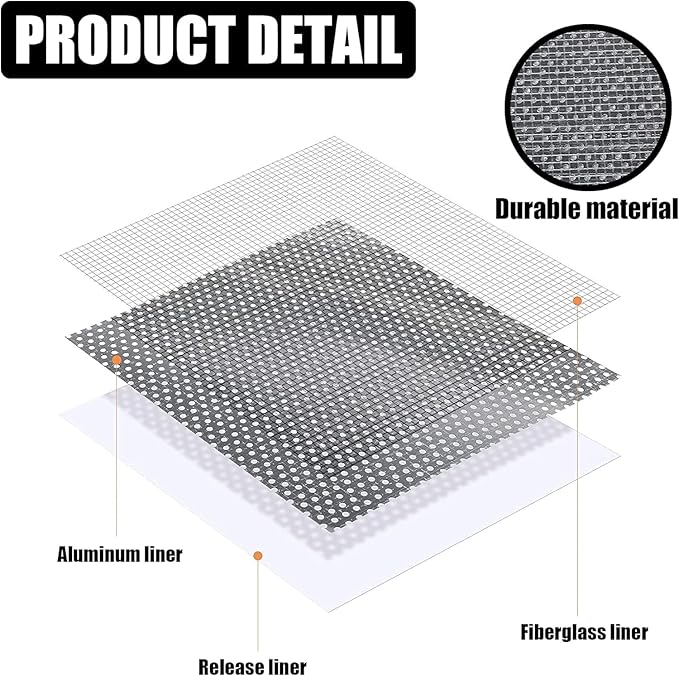 16 Pcs of 4 Sizes Aluminum Drywall Repair Patch Kit Self Adhesive Fiberglass Screen Mend Tools for Metal Sheetrock Ceiling Mesh Plasterboard Hole