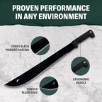 Condor Tool & Knife El Salvador Machete with Polypropylene Handle and Leather Sheath - 18 inch Full Tang 1075 High Carbon Steel Fixed Blade - Heavy Duty for Outdoor, Survival, and Camping - 32.5 oz