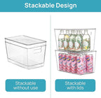 Vtopmart 8 Pack Clear Stackable Storage Bins with Lids,XLarge Plastic Containers with Handle for Pantry Organizer and Storage,Perfect for Kitchen,Fridge,Cabinet, Closet,Bathroom Organization