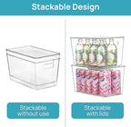 Vtopmart 4 Pack Clear Stackable Storage Bins with Lids,XLarge Plastic Containers with Handle for Pantry Organizer and Storage,Perfect for Kitchen,Fridge,Cabinet, Closet,Bathroom Organization