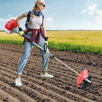 Handheld Tiller Cultivator 42.7Cc 2Stroke Mini Gas Powered Engine Rototiller Garden Lawn Tools Farm Air Cooled Plow Easy to Start for Farmland Gardens Yard (1250W 6500Rpm)