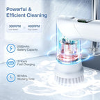 LABIGO Electric Spin Scrubber LA5 Mini, Bathroom Scrubber Shower Scrubber for Cleaning Tub Tile Floor Window Kitchen Sink, Power Scrubber Cleaning Brush with 5 Replaceable Brush Heads, White