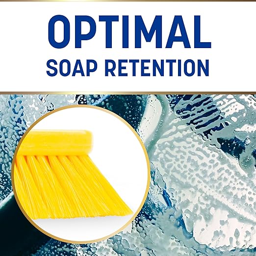 SPARTA 41278EC04 Flo-Thru Plastic Wall Scrub Brush, Equipment Brush With Soft Nylex Bristles For Industrial Kitchens, Hospitals, Commercial Cleaning, 4 Inches, Yellow