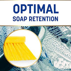 SPARTA 41278EC04 Flo-Thru Plastic Wall Scrub Brush, Equipment Brush With Soft Nylex Bristles For Industrial Kitchens, Hospitals, Commercial Cleaning, 4 Inches, Yellow