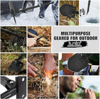 iunio Camping Shovel,Shovel Folding, Portable, Multitool, Foldable Entrenching Tool, Collapsible Spade, for Backpacking, Trenching, Hiking, Survival, Car Emergency