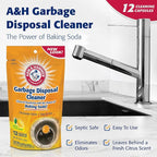 Arm & Hammer 12-Count Sink Garbage Disposal Cleaner, Freshener & Deodorizer Capsules Citrus Scent, with Power of Baking Soda