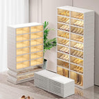 9-Tier Foldable Shoe Rack Organizer for Closet,36Pairs Collapsible Plastic Shoe Shelf,Large Shoes Cabinet with Door,Clear Stackable Storage Box Easy Assembly