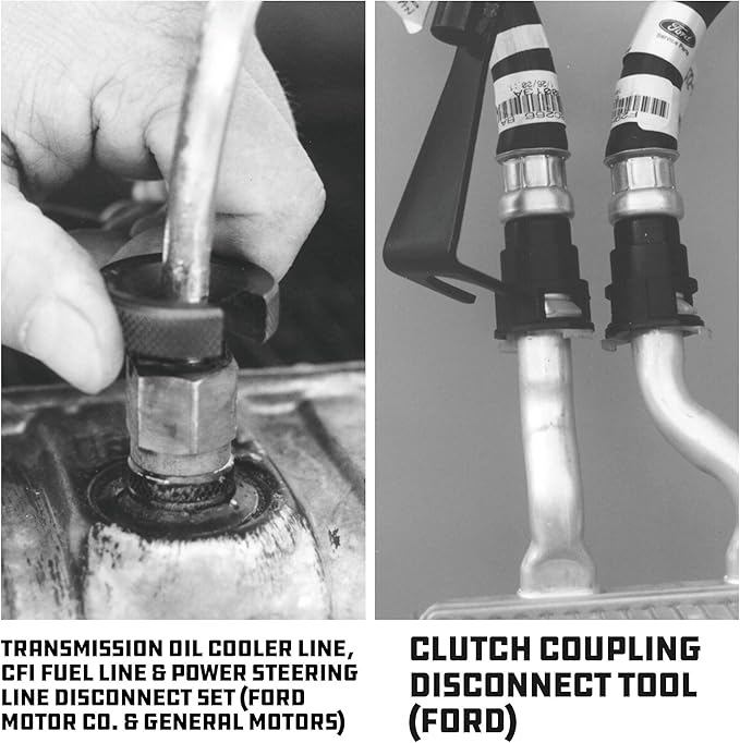Powerbuilt Disconnect Tool Kit, 18 Piece, Detach Fuel Lines, Air Conditioning, Heater Hose, Filters, and AC Components, Storage Case - 648727