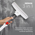 Window Cleaner with Front and Rear Cleaners + Expandable Sprayer - Window Vacuum Squeegee - Complete Kit for Glass, Windows and Mirrors, Quick Drying- Window Cleaner Tool - Car Window Cleaner Spray