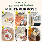 Reusable Paper Towels - 24 Pack - Roll of Washable Cotton Cloth Paper Towels - Paperless Reusable Napkins Cloth Washable - Absorbent + Long Lasting - Zero Waste Products - (Lemon)