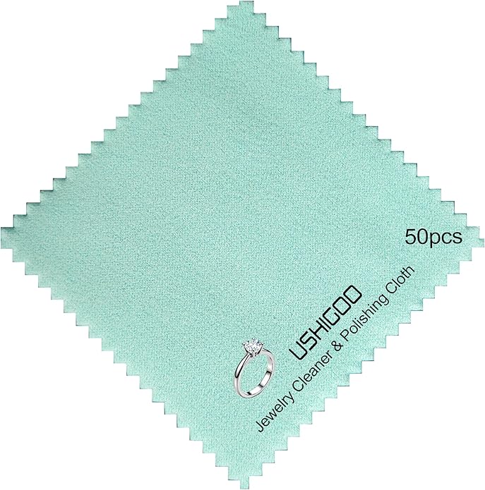 50pcs Jewelry Cleaning Cloth Polishing Cloth for Sterling Silver Gold Platinum Small Polish Cloth (3" x 3")