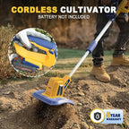 Cordless Tiller Cultivator Compatible with Dewalt 20V Battery(Tool Only), Electric Garden Tiller w/270 RPM, 48 Steel Tines, 8.7" Tilling Width, 6.3" Depth, Portable Rotary Tiller